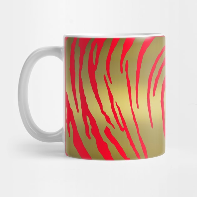 Gold Tiger Stripes Red by BlakCircleGirl